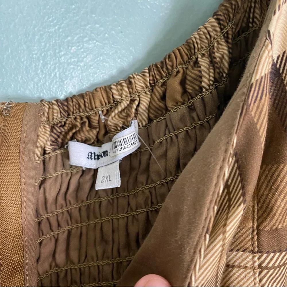 Maison Amory The Charmed Jumpsuit Brown Plaid Size 2XL‎ XXL - Picture 4 of 10